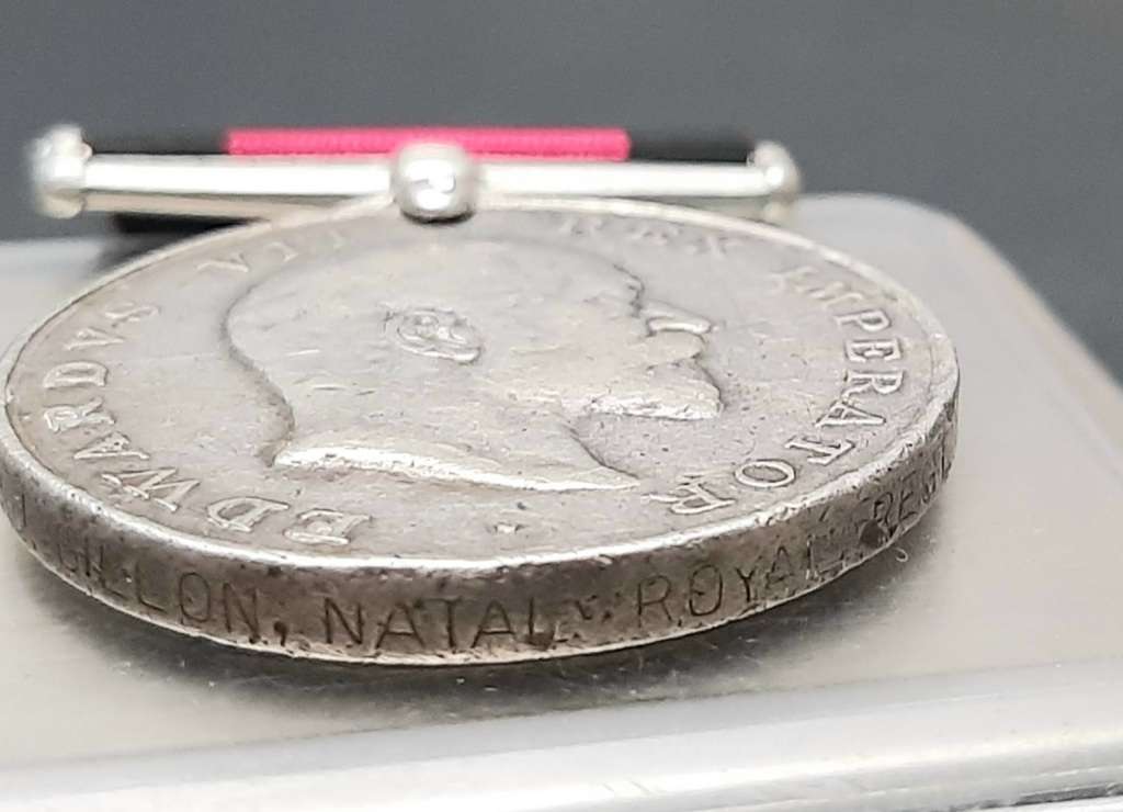 **RARE: 1906 Natal Rebellion `Bambatha` Medal w/ Ribbon (Copy Medal Roll).**