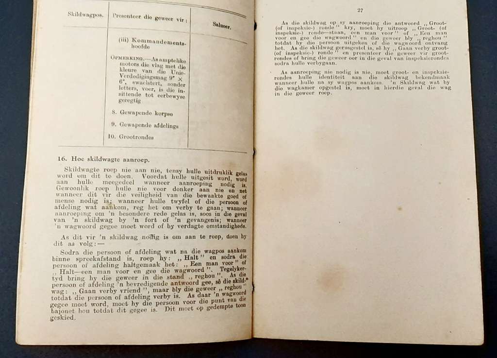 **WW2 : UDF 1940 Infantry Guidelines Booklet (Afrikaans Edition).**