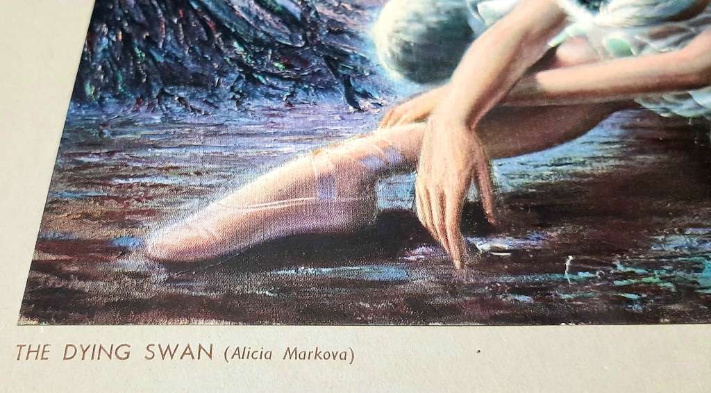 **RARE: Hand-Signed Vladimir Tretchikoff `The Dying Swan` Lithographic Print (36cm x27cm).**