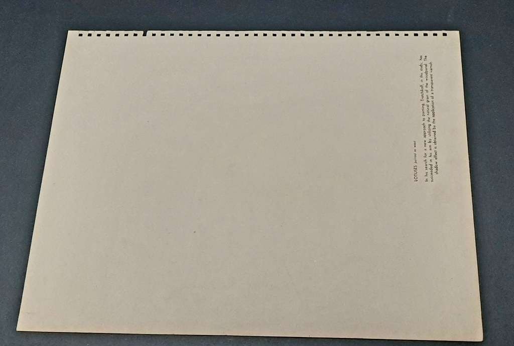 **RARE: Hand-Signed Vladimir Tretchikoff `Lotuses Painted on Wood Lithographic Print (36cm x27cm).**