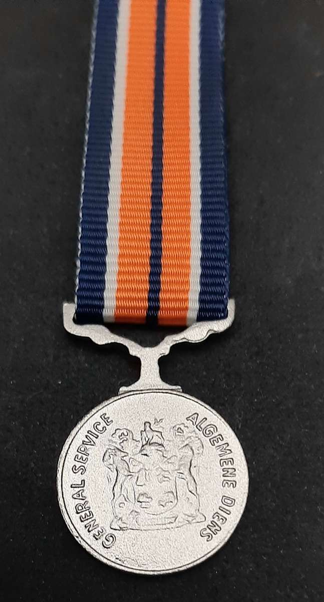 **Border War : 1980s SADF Miniature General Service Medal w/ Ribbon**