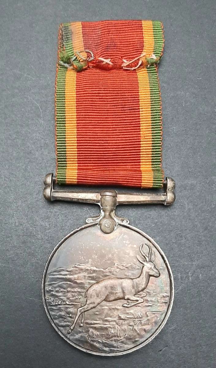 **WW2 UDF: .925 Silver Africa Service Medal w/ Ribbon .**