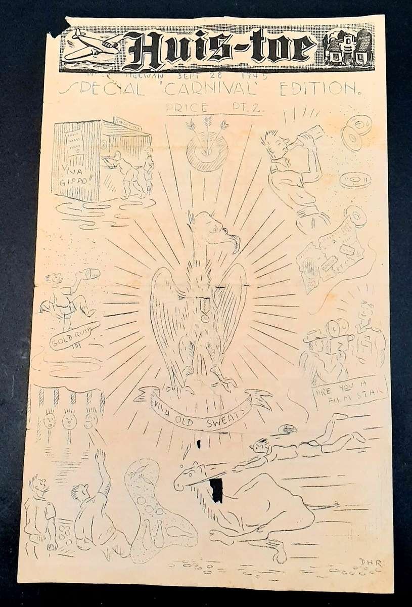 **RARE: WW2 South African `Huis Toe` Demob. Newsletter D/Sided (Sept. 1945).**