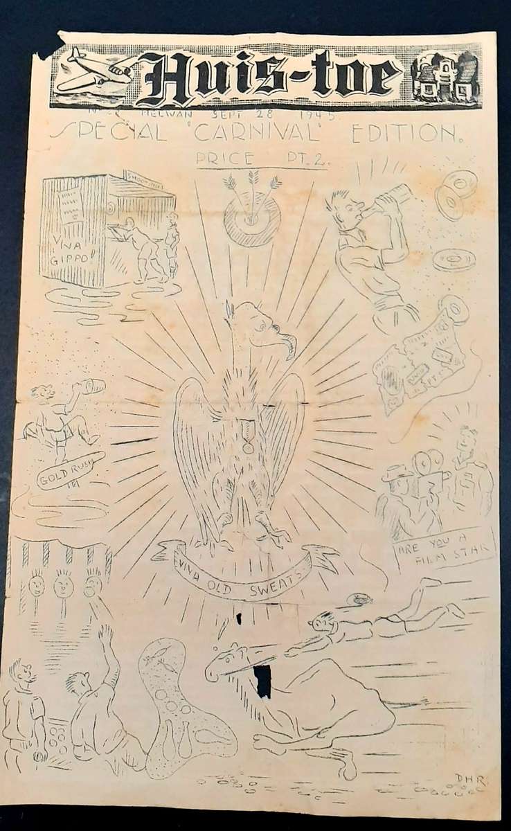 **RARE: WW2 South African `Huis Toe` Demob. Newsletter D/Sided (Sept. 1945).**