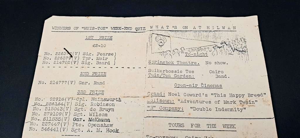 **RARE WW2 : South African Forces `Huis Toe` Demob. Newsletter D/ Sided #2 (1945).**