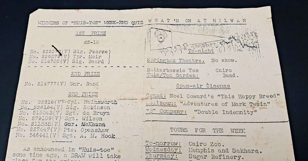 **RARE WW2 : South African Forces `Huis Toe` Demob. Newsletter D/ Sided #2 (1945).**