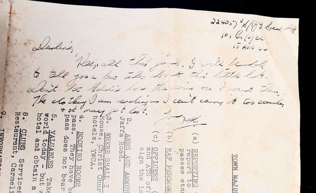 **RARE WW2: British Military Authority `Palestine` Jerusalem City Map (Inscribed April 1944).**