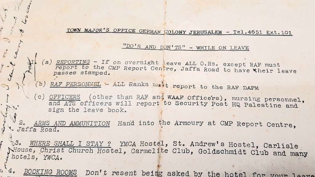 **RARE WW2: British Military Authority `Palestine` Jerusalem City Map (Inscribed April 1944).**