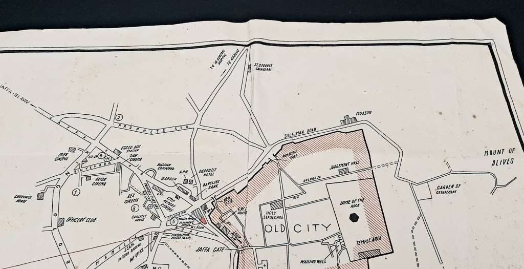 **RARE WW2: British Military Authority `Palestine` Jerusalem City Map (1943/  1944)#2 .**