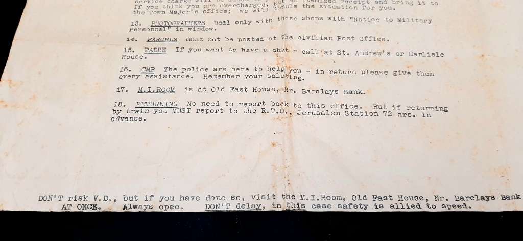 **RARE WW2: British Military Authority `Palestine` Jerusalem City Map (1943/  1944)#2 .**