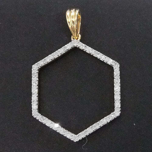 100% REAL, SOLID 10KT YELLOW GOLD NATURAL DIAMONDS PENDANT