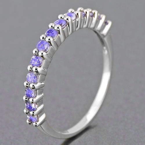 Guaranteed 100% REAL NATURAL, SOLID 14KT WHITE GOLD 0.50CT NATURAL TANZANITE RING