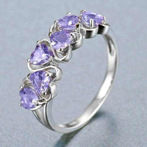 Guaranteed 100% REAL NATURAL, SOLID 14KT WHITE GOLD 2.00CT NATURAL TANZANITE RING [D.H.K. CERTIFIED]