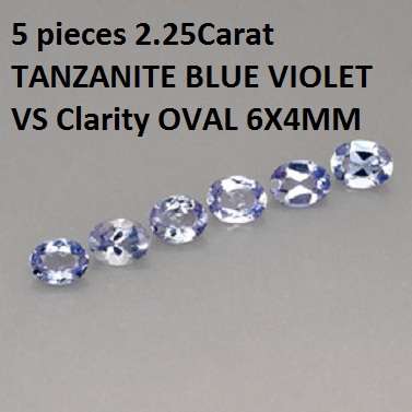 Guaranteed 100% Natural 5 pieces 2.25Carat TANZANITE BLUE VIOLET VS Clarity OVAL 6X4MM