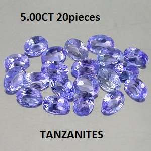 5.00CT 20pieces TANZANITE [D.H.K. CERTIFIED]BLUE-VIOLET VS Clarity OVAL 5X3MM