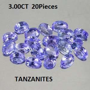 3.00CT 20pieces TANZANITE [D.H.K. CERTIFIED]BLUE-VIOLET VS Clarity OVAL 4X3MM