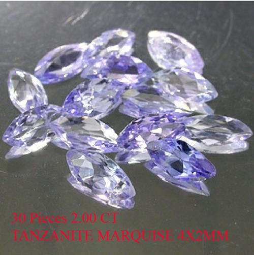 2.00CT 30pieces TANZANITE [D.H.K. CERTIFIED] BLUE-VIOLET VS Clarity Marquise 4X2MM