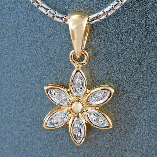 100% REAL, SOLID 10KT YELLOW GOLD NATURAL DIAMONDS PENDANT