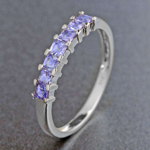Guaranteed 100% REAL NATURAL, SOLID 14KT WHITE GOLD 0.55CT NATURAL TANZANITE RING [D.H.K. CERTIFIED]