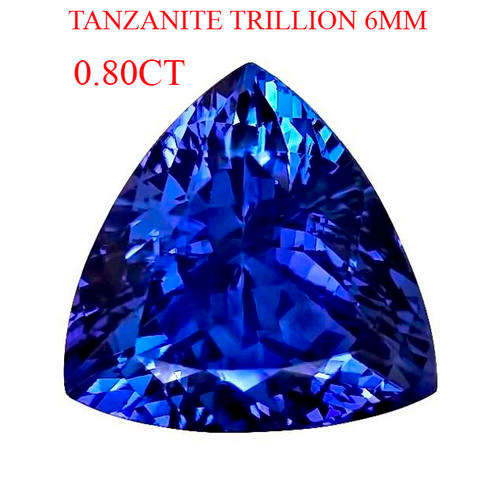 0.80CT TANZANITE [D.H.K. CERTIFIED] BLUE VIOLET VVS Clarity TRILLION 6MM
