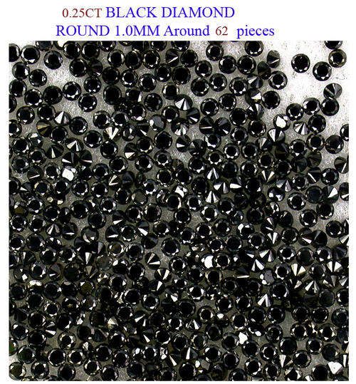 LOT 0.25CT BLACK diamonds around 45pieces 1.00mm Single cut Round diamonds Guaranteed 100% Natural
