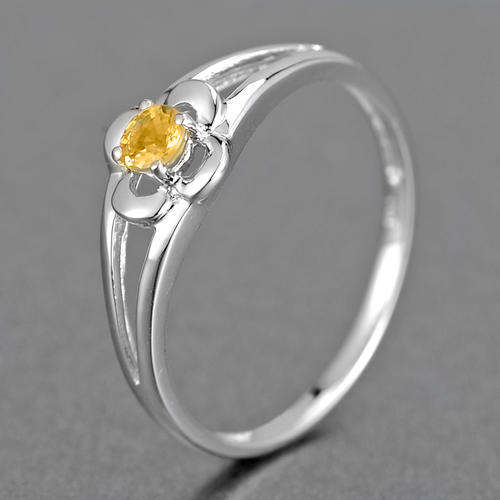 Guaranteed 100% REAL NATURAL, SOLID 14KT WHITE GOLD 0.25CT YELLOW SAPPHIRE RING