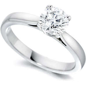 SOLID 14KT WHITE GOLD 0.20CT Round 3.65MM Brilliant Cut WHITE Diamond RING