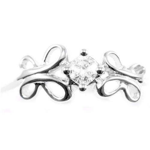 Guaranteed 100% REAL NATURAL, SOLID 14KT WHITE GOLD 0.10CT Brilliant Cut White Diamond RING