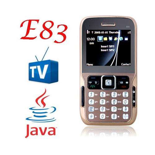 SMART PHONE, #E83 TV Java cell phone BROWN COLOR