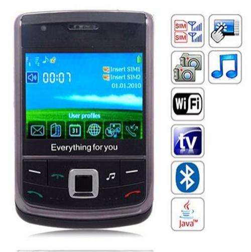 #9700i Quad Band Dual Cards Dual Cameras WiFi Color TV Bluetooth Java Touch Screen Slide Phone