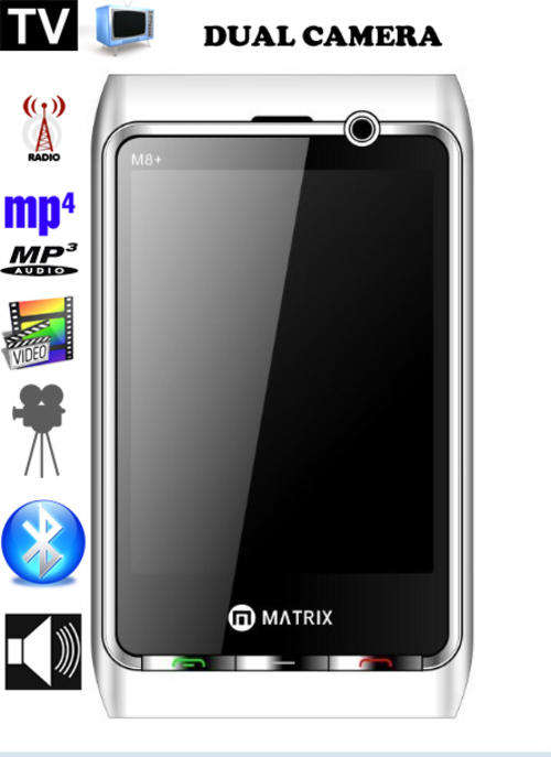 Latest PDA Mobile - Matrix M8+, Quad Band Dual Camera , TV, with speakers