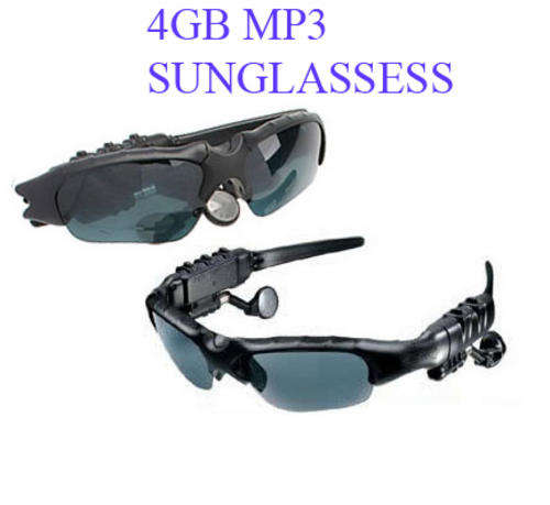 **FREE SHIPPING** MP3 SUNGLASSES 4GB Memory, Mp3 Player, Stylish design, #1201