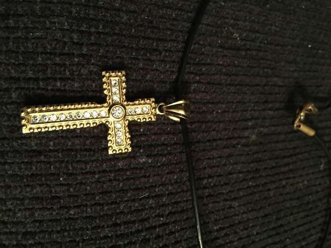 Gold Cross Pendant with diamante for Men (Beautiful)