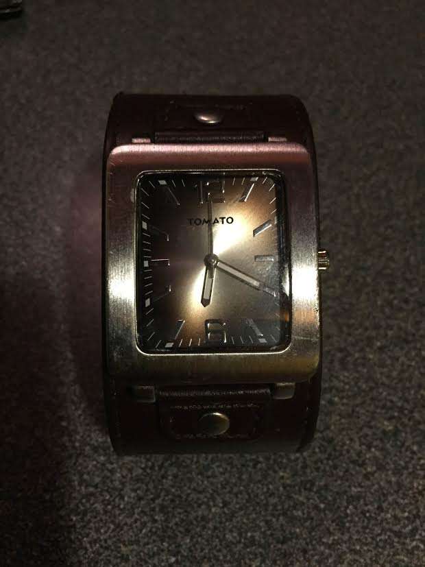 Tomato Broad Leather Strap Mens Watch