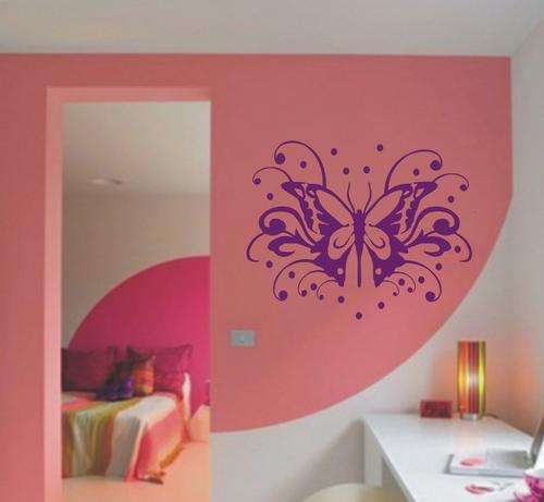 DOTTY BUTTERFLY CURLS VINYL DECAL