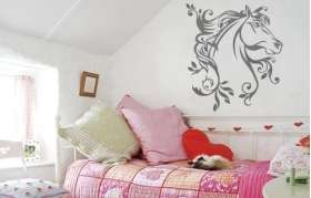 VINYL DECAL FLORAL HORSE