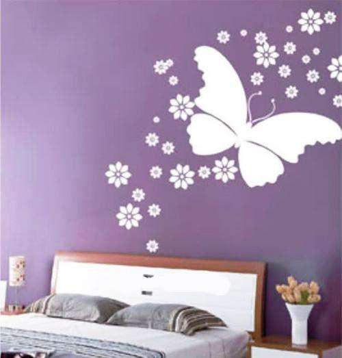 VINYL DECAL - BUTTERFLY FLOWERS