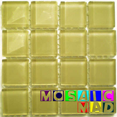 MOSAIC Crystal Glass Tiles: SPRING GREEN 23mm x 23mm x 4mm
