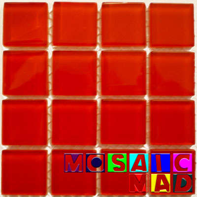 MOSAIC Crystal Glass Tiles: CARDINAL RED 23mm x 23mm x 4mm