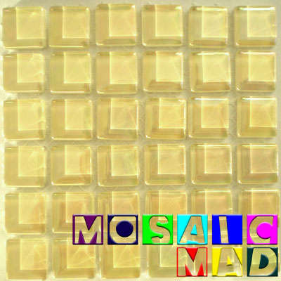 36 Crystal Glass Mosaic Tiles: MAGIC REFLECTIVE BEIGE 15mm x 15mm x 4mm