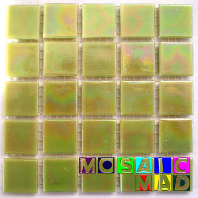 MOSAIC Riverglass Tiles: MAGIC REFLECTIVE MOSS GREEN 20mm x 20mm