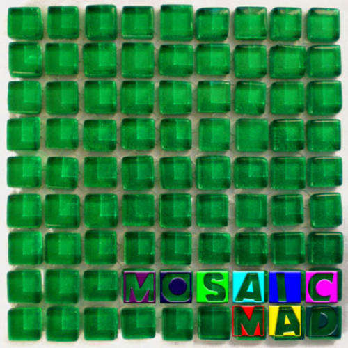 MOSAIC Crystal Glass Tiles: METALLIC LIME GREEN 10mm x 10mm