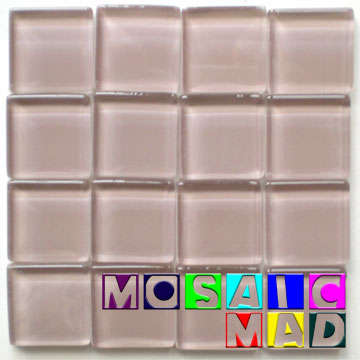 **SPECIAL** 16 Crystal Glass Mosaic Tiles: DRIED HEATHER 23mm x 23mm x 4mm