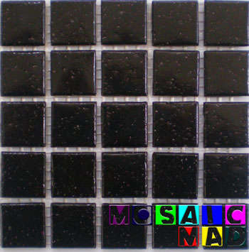 25 Riverglass Mosaic Tiles: NERO BLACK 20mm x 20mm x 4mm