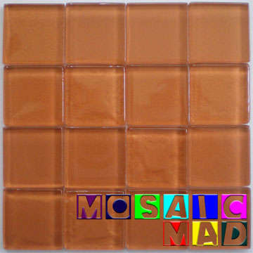 **SPECIAL** MOSAIC Crystal Glass Tiles: BEDFORD BROWN 23mm x 23mm x 4mm