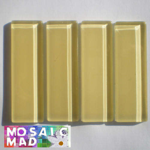**SPECIAL** Crystal Glass Mosaic Tiles: BUTTERMILK 73mm x 23mm x 4mm