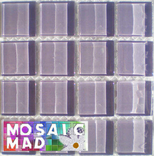 16 Crystal Glass Mosaic Tiles: TRUE LILAC 23mm x 23mm x 4mm