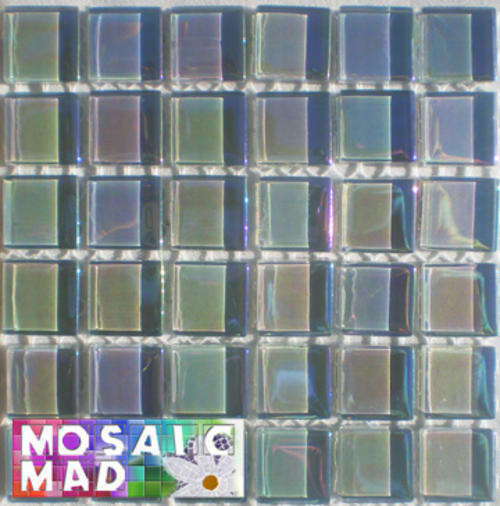 36 Crystal Glass Mosaic Tiles: MAGIC REFLECTIVE GREY 15mm x 15mm x 4mm