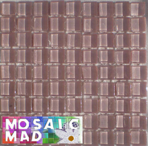 *81* Crystal Glass Mosaic Tiles: Metallic PINK 10mm x 10mm x 4mm