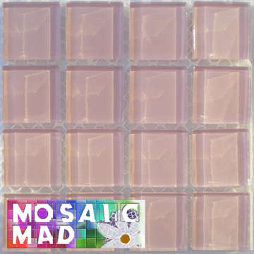 16 Crystal Glass Mosaic Tiles: PINK 23mm x 23mm x 4mm